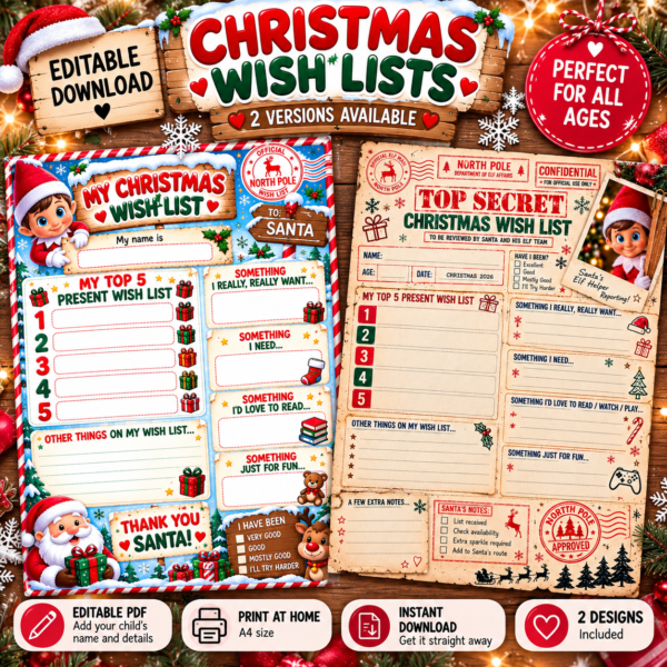 0634802A-B4EC-42A2-9539-A491BC1104E1 Editable Christmas Wish List Download, 2 Versions Included