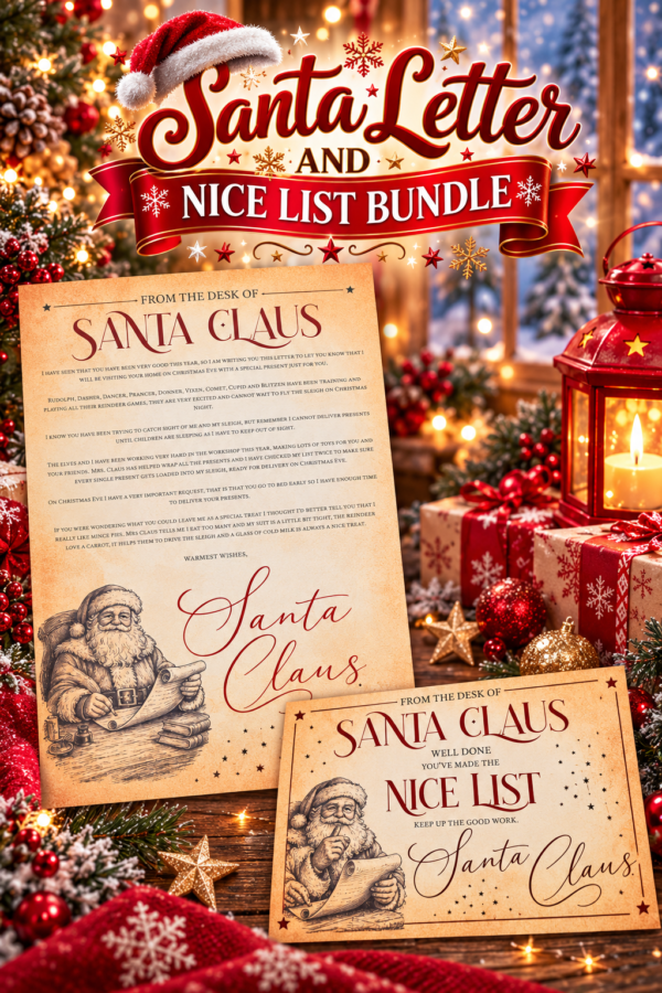 Santa Letter and Nice List Bundle