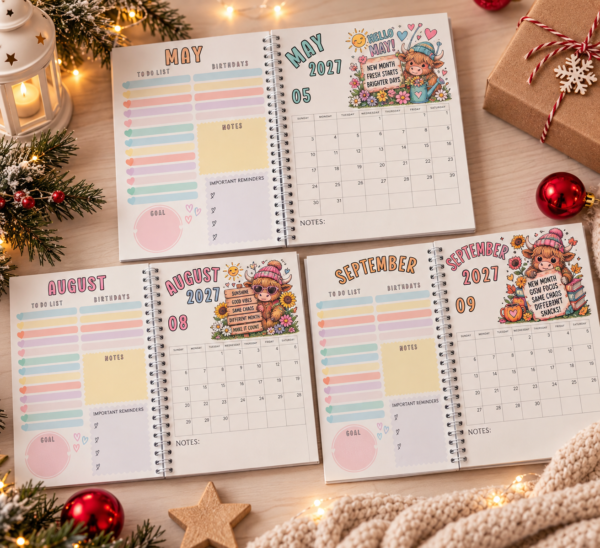 Highland Cow Christmas Planner & Calendar Diary Box Set