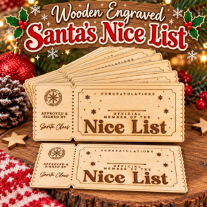 Personalised Wooden Engraved Santas Nice List