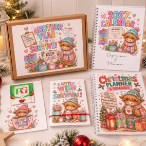 Highland Cow Christmas Planner & Calendar Diary Box Set