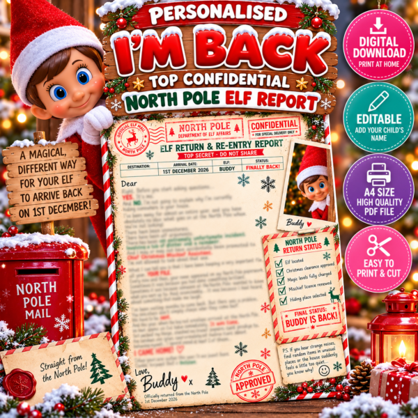 AD09FBD8-A00D-41E6-BD93-C80688B60B80 Elf Top Secret "I'm Back" Editable Letter Download