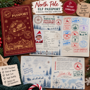 C6A5471F-BE58-4B78-A92E-CA68A32DD968 Editable North Pole Elf Passport Download