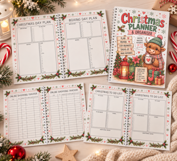 Highland Cow Christmas Planner & Calendar Diary Box Set