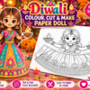 Diwali Cut & Colour Printable Doll Download