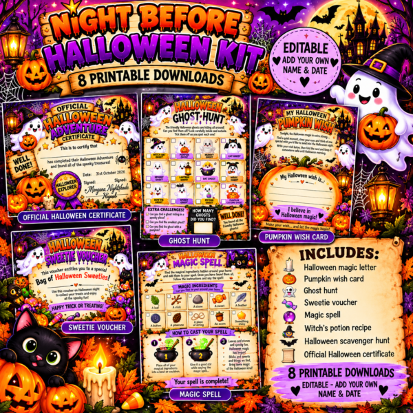 Editable Night Before Halloween Kit Download