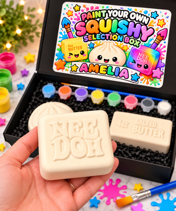 190973E0-A7B3-47A7-AE90-D189E96A750F Personalised Paint Your Own Squishy Selection Box, 3 Large Figures