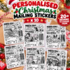 Personalised Christmas Mailing Stickers x 10