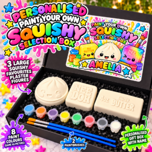 FB59C412-BCFA-4A34-BB2A-F097D89FED95 Personalised Paint Your Own Squishy Selection Box, 3 Large Figures