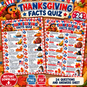 Website Picture Thanksgiving Quiz Thanksgiving Quiz, Digital Download. 24 Questions & Answers